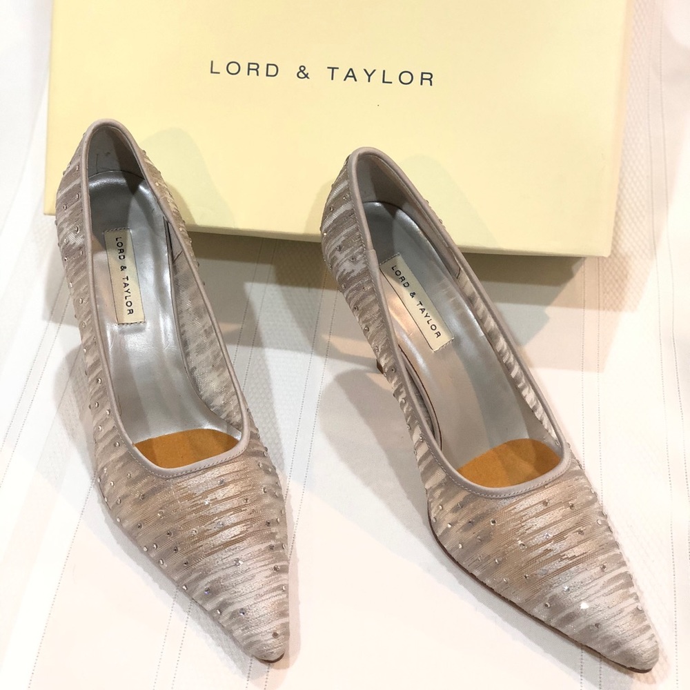 Silver Mesh Lord & Taylor Pumps